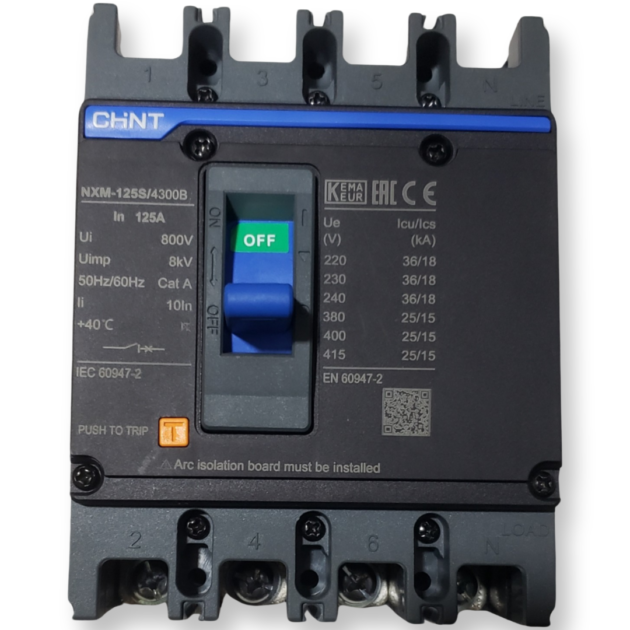 125amps 4pole mccb chint breaker